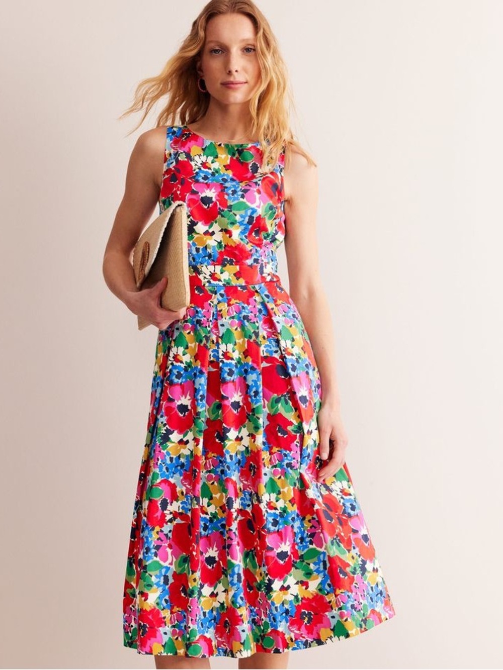 Boden Sleeveless Floral Midi Dress size 6